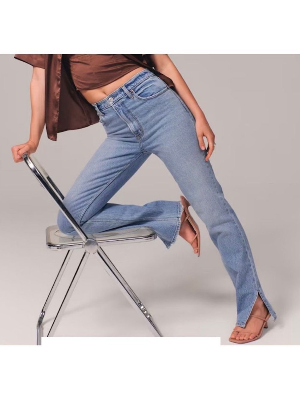 Abercrombie & Fitch Curve Love jeans with vent hem